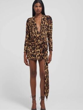 Rat & Boa Sozzani Leopard Print Mini Dress